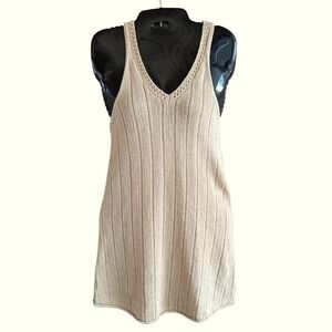 American Eagle Womens Knit Tank Top XS New Laced Racerback Beachy Textured Tunic